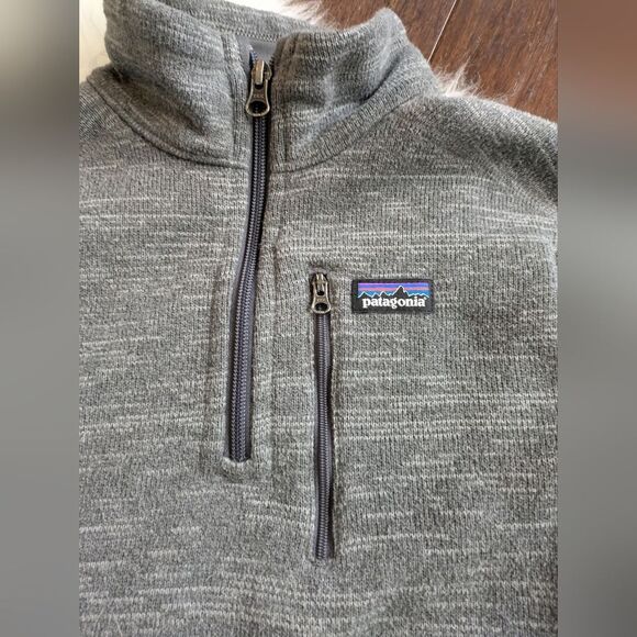 Patagonia Kids' Boy's Better Sweater 1/4 Zip Pullover Size XL 14 Nickel Grey - Picture 3 of 5